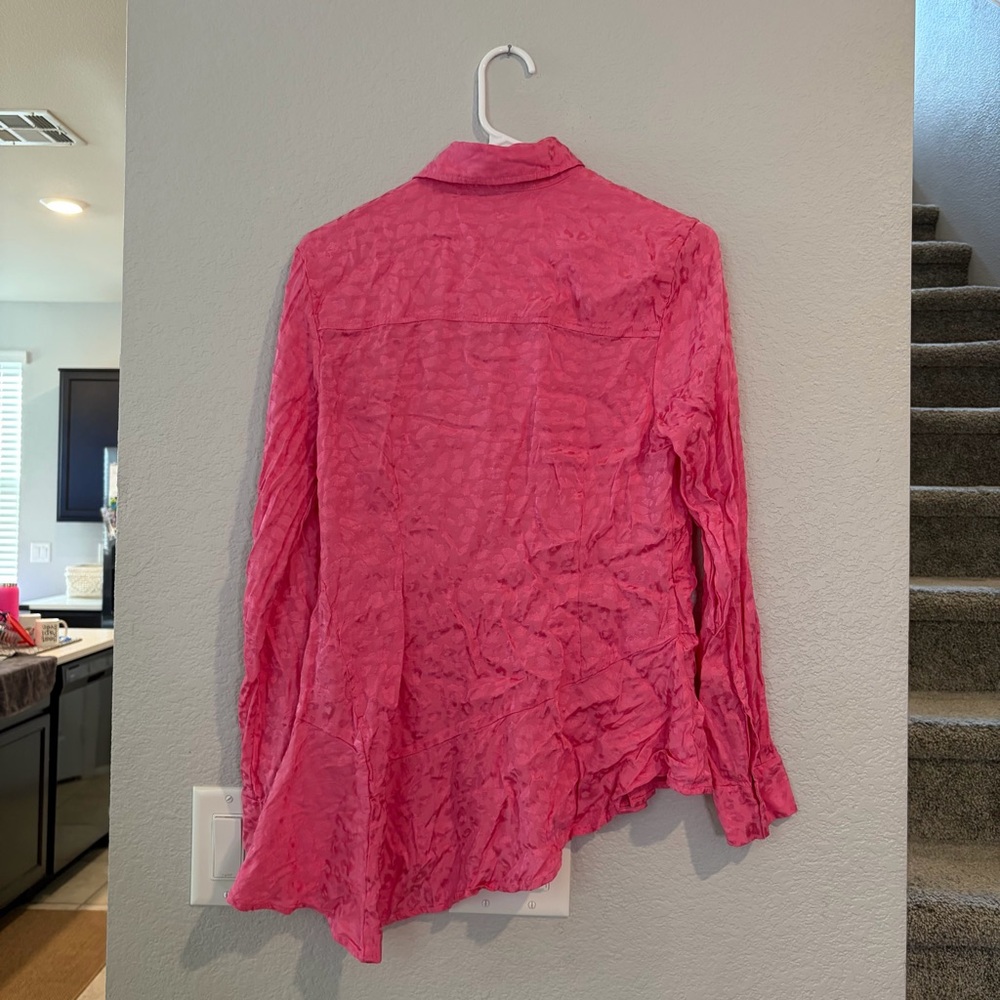 Koche Collection Pink Leopard‎ Asymmetric Shirt MEDIUM - Picture 5 of 6